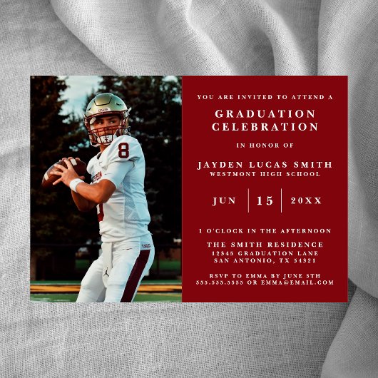 SIMPLE CLASSIC FORMAL PHOTO AFSTUDEREN UITNODIGING