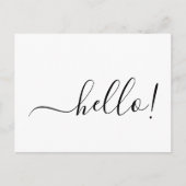 Simple Classic Hello Postcard with Clean White Des Briefkaart (Voorkant)