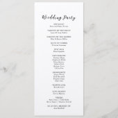 Simple Classic Kraft Wedding Program Programma (Achterkant)