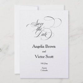 Simple Classic Love Birds Save the date Invitation Kaart