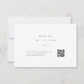 Simple Classic QR Code Wedding RSVP Card (Devant)