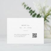 Simple Classic QR Code Wedding RSVP Card (Debout devant)