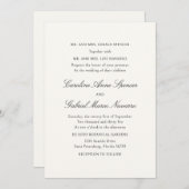 Simple Classic Traditional Wedding Invitation Kaart (Voorkant / Achterkant)