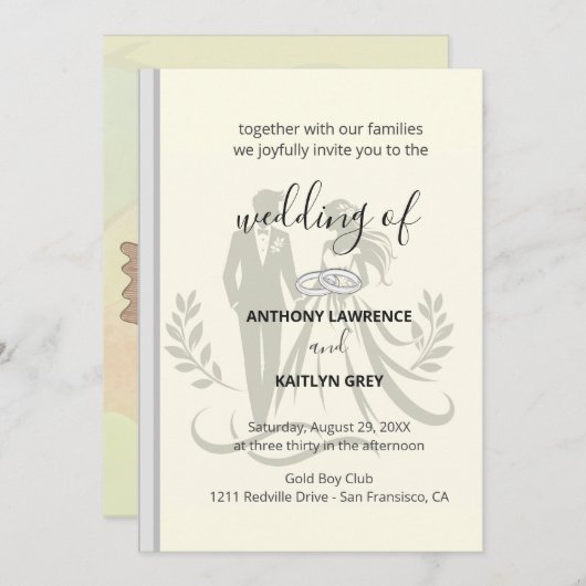 Simple Classic Wedding Invitation – Customizable (Devant / Derrière)