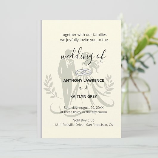 Simple Classic Wedding Invitation – Customizable Kaart