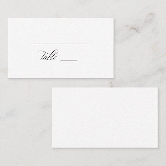 Simple Classique élégant Mariage Carte Plat Place (Devant / Derrière)