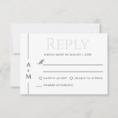Simple classique élégant Monogramme mariage RSVP (Devant)