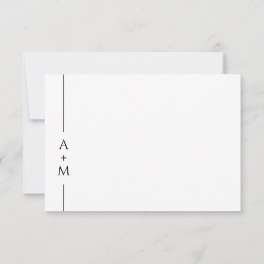 Simple classique élégant Monogramme mariage RSVP (Dos)