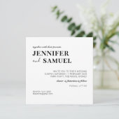 Simple classique Faire-part de mariage noir et bla (Debout devant)