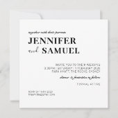 Simple classique Faire-part de mariage noir et bla (Devant)