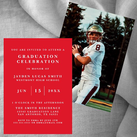 SIMPLE CLASSIQUE FORMAL PHOTO DIPLÔMÉE INVITATION