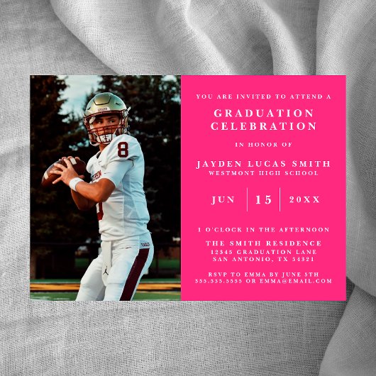 SIMPLE CLASSIQUE FORMAL PHOTO DIPLÔMÉE INVITATION