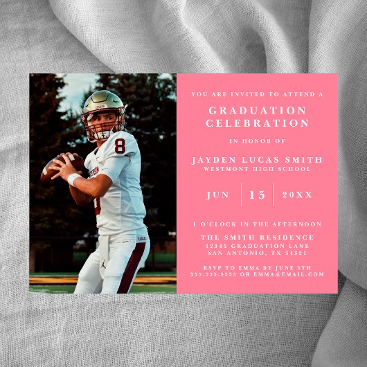 SIMPLE CLASSIQUE FORMAL PHOTO DIPLÔMÉE INVITATION