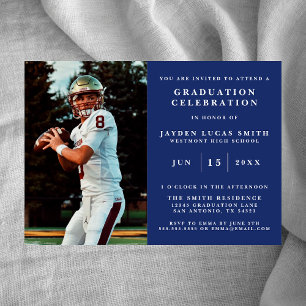 SIMPLE CLASSIQUE FORMAL PHOTO DIPLÔMÉE INVITATION