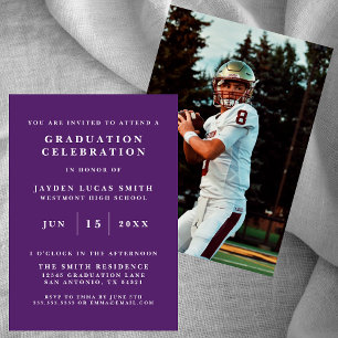 SIMPLE CLASSIQUE FORMAL PHOTO DIPLÔMÉE INVITATION
