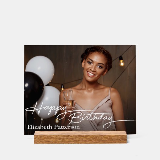 Simple Classique Joyeux Anniversaire Photo (Recto)