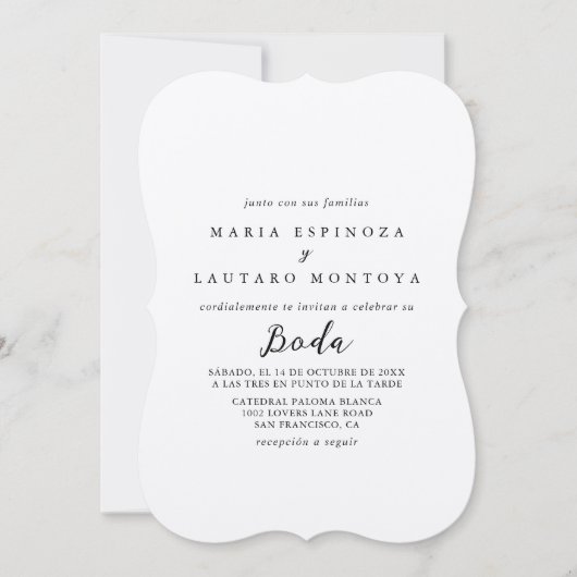 Simple classique Kraft Faire-part de mariage espag (Devant)