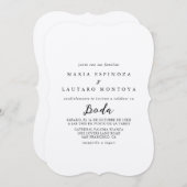 Simple classique Kraft Faire-part de mariage espag (Devant / Derrière)