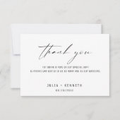 Simple Classique Mariage Photo Merci Cartes (Devant)