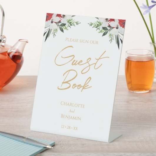 Simple classique Noël Mariage Guest Book Signe (In SItu)