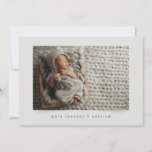 Simple classique Photo Baptême Party Invitation (Devant)