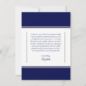 Simple Classy 3Photo Blue | Witte Afstuderen Bedankkaart (Achterkant)