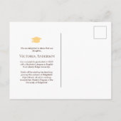 Simple Classy Afstuderen Announcement Briefkaart (Achterkant)