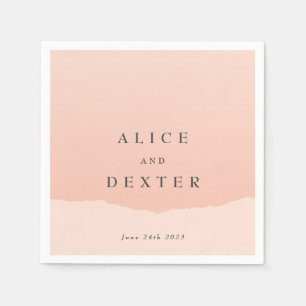 Simple Classy Blush Personalized Wedding Napkins Servet