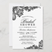 Simple Classy Chic Black White Lace Vrijgezellenfe Kaart (Voorkant)