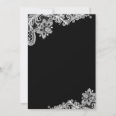 Simple Classy Chic Black White Lace Vrijgezellenfe Kaart (Achterkant)