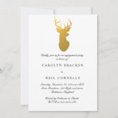 Simple Classy Gold Antler Moderne Engagement Party Kaart (Voorkant)