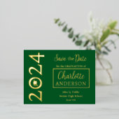 Simple Classy Green 2024 Faire-part de graduation (Debout devant)