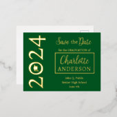 Simple Classy Green 2024 Faire-part de graduation (Recto/Verso)