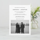 Simple Classy Typography 2 Photo Wedding Kaart (Staand voorkant)