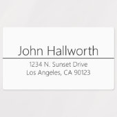 Simple Classy White & Black Waterproof Address Labels (Design 2)