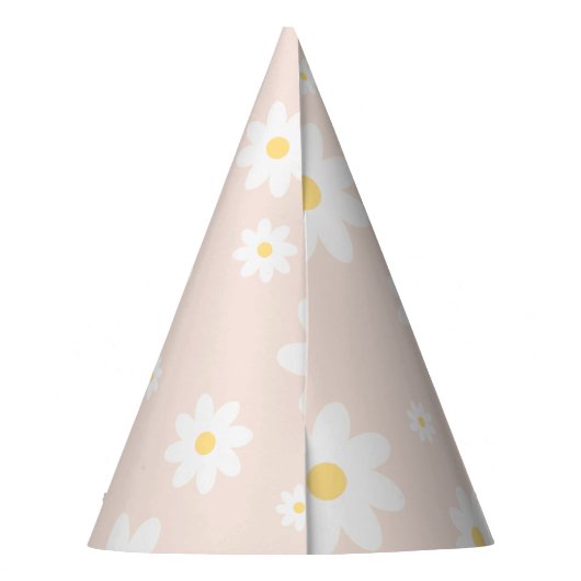 Simple Classy White Daisy Floral Feesthoedjes (Achterkant)