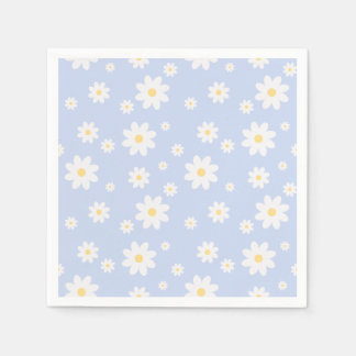 Simple Classy White Daisy Floral Servet