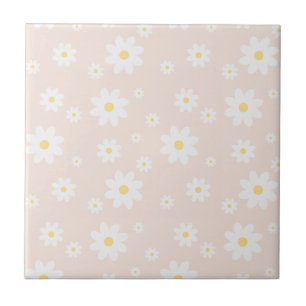 Simple Classy White Daisy Floral Tegeltje