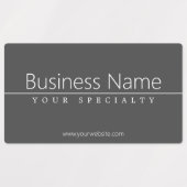 Simple Classy White Text on Grey Waterproof Labels (Design 1)