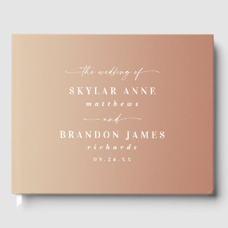 Simple Clay Terra Cotta & Yellow Ombre Wedding Gastenboek