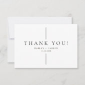 Simple Clean Black Line Modern Wedding Bedankkaart (Voorkant)