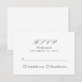 Simple Clean Chic Elegant White Response RSVP-kaar RSVP Kaartje (Voorkant / Achterkant)