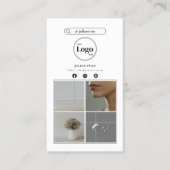 Simple Clean Instagram Photo Collage Carte de visi (Devant)