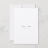 Simple Clean Minimal Ecru Marine Wedding Cartes RS (Dos)