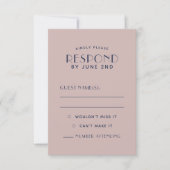 Simple Clean Minimal Sepia Rose Wedding Cartes RSV (Devant)