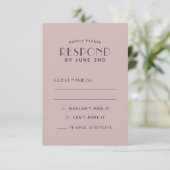 Simple Clean Minimal Sepia Rose Wedding Cartes RSV (Debout devant)