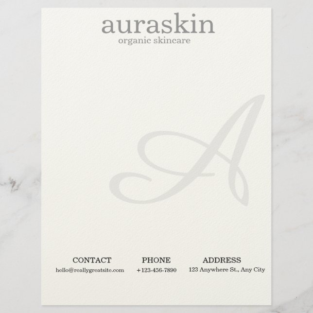 Simple Clean Skincare Letterhead for Beauty Brands Briefhoofd (Voorkant)