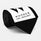 Simple Clear black minimalist Wedding  Stropdas (Opgerold)