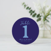 Simple Coastal Blue Wedding Table Number Feestdagenkaart (Staand voorkant)