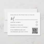 Simple Code QR Mariage en Noir et Blanc RSVP (Dos)